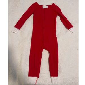EUC TBBC Red/White Unisex Christmas Baby Toddler Onsie Pajama Size 2T